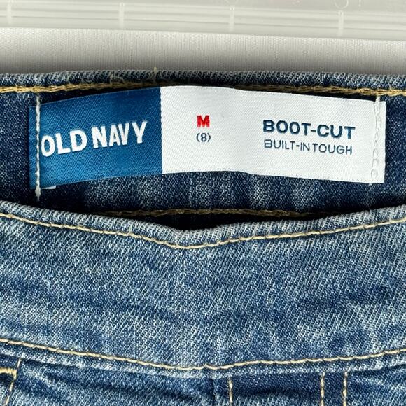 NWOT Old Navy Girls Boot Cut Pull on Jeans Pants Size M (8) Denim Flare Kids - Picture 7 of 8